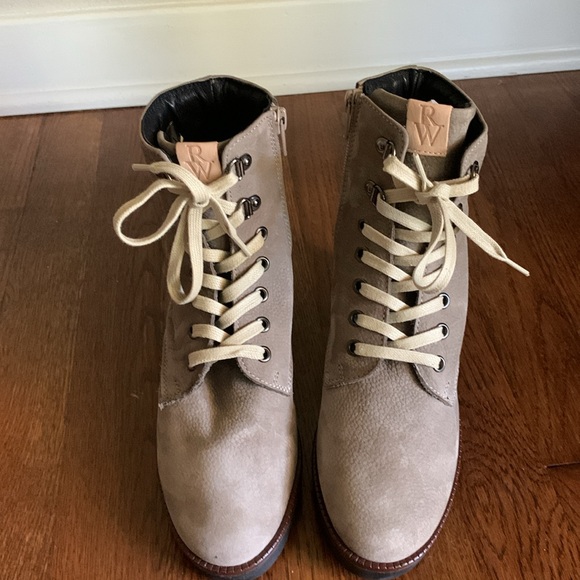 New Ron White Leather Vandra Ankle Boots - Picture 3 of 10